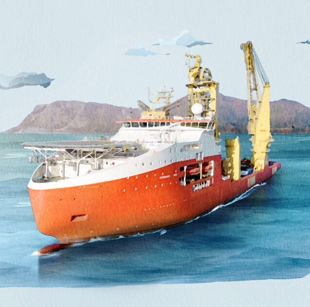 watercolor image of a fishing boat